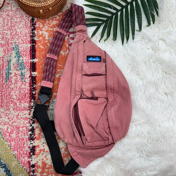 Kavu Pink Rope Sling Bag Backpack Hiking Outdoor Granola Aesthetic - Picture 1 of 5